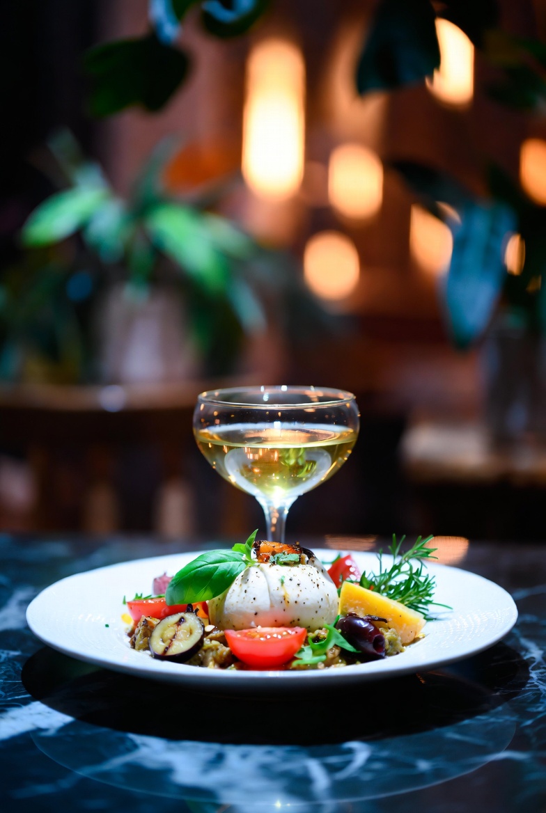 Planche végétale burrata