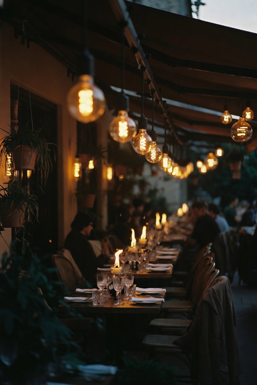 Terrasse Shareo le soir